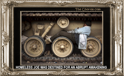 Homeless Joe was woken abruptly 