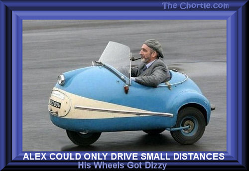 Alex could only drive small distances.&nbsp;His wheels got dizzy
